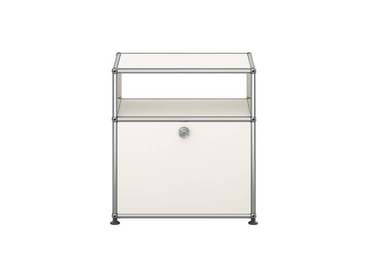 USM Haller Nachttisch reinweiß 1 Klapptür unten ohne Schloss 52.5x61x37.5 cm