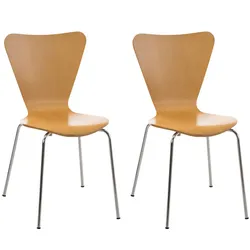 CLP 2er Set Besucherstuhl Calisto   Farbe: natur