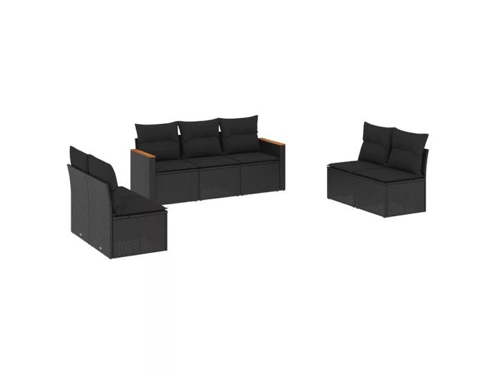 VidaXL - Garten sofagarnitur, One Size, Schwarz