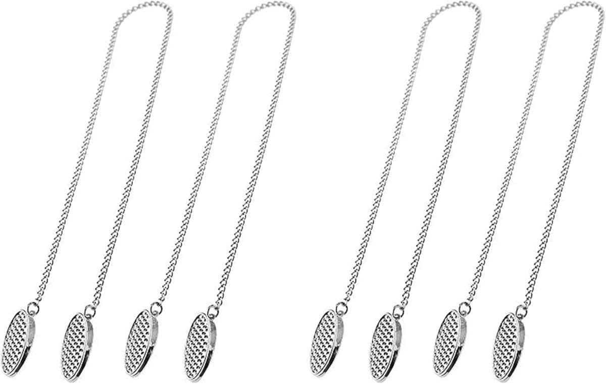Set van 4 Servet Ketting Clips in Zilver - Flexibele Lanyard Servet Houder voor Kledingbescherming
