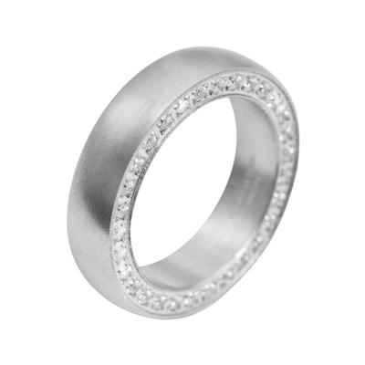 Fingerring AKZENT "Damara, silberfarbig, langlebig" Gr. 58, silber (silberfarbig), Fingerringe, Damen, 58, Edelstahl, Fingerring