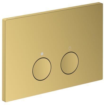 Hansgrohe AXOR FlushPlate Drückerplatte 42531990 für 2-Mengen-Spülung, Metall, polished gold optic