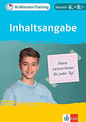 Elke Hufnagel - Klett Das 10-Minuten-Training Deutsch Grammatik Inhaltsangabe 6.-8. Klasse: Kleine Lernportionen für jeden Tag - Preis vom 09.10.2026 07:28:09 h