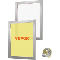 VEVOR Siebdruck-Kit, 2 Stk. Aluminium-Siebdruck-Rahmen, 508 x 609,6 mm Siebdruck-Rahmen mit 160 Mesh, Hochspannungs-Nylon-Mesh & Dichtungsband für T-Shirts, DIY-Druck usw.