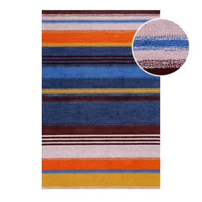 Teppich WECON HOME "Petrol", bunt (multi), B:200cm H:7mm L:290cm, Polyester, Teppiche, Teppich, handgefertigt, pflegeleicht, gestreift, Wohnzimmer, Schlafzimmer