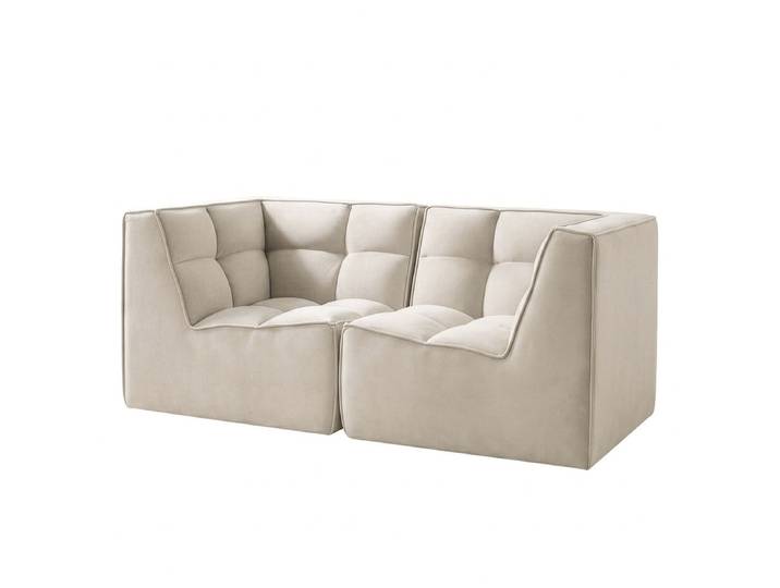 Modulares 2-Sitzer Sofa Beige Samt Blonda Glamour
