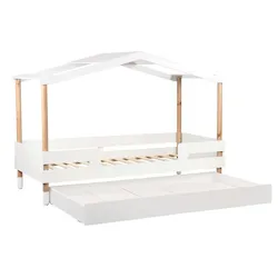 Bett Piloti Montessori mit Schub Holz Weiß