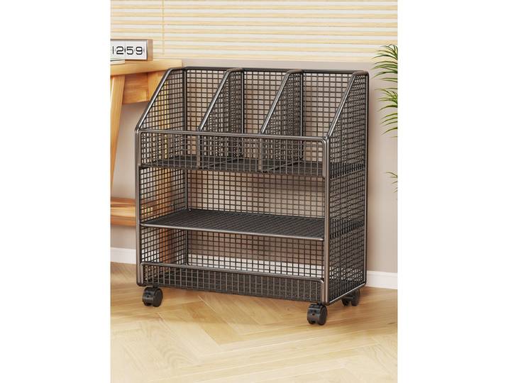 Étagère de bureau, meuble de rangement multi-niveaux amovible, chariot de rangement pour livres et ornements de chambre