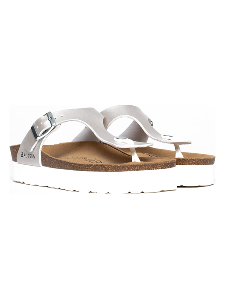 BACKSUN Zehentrenner "Alghero" in Silber - 41