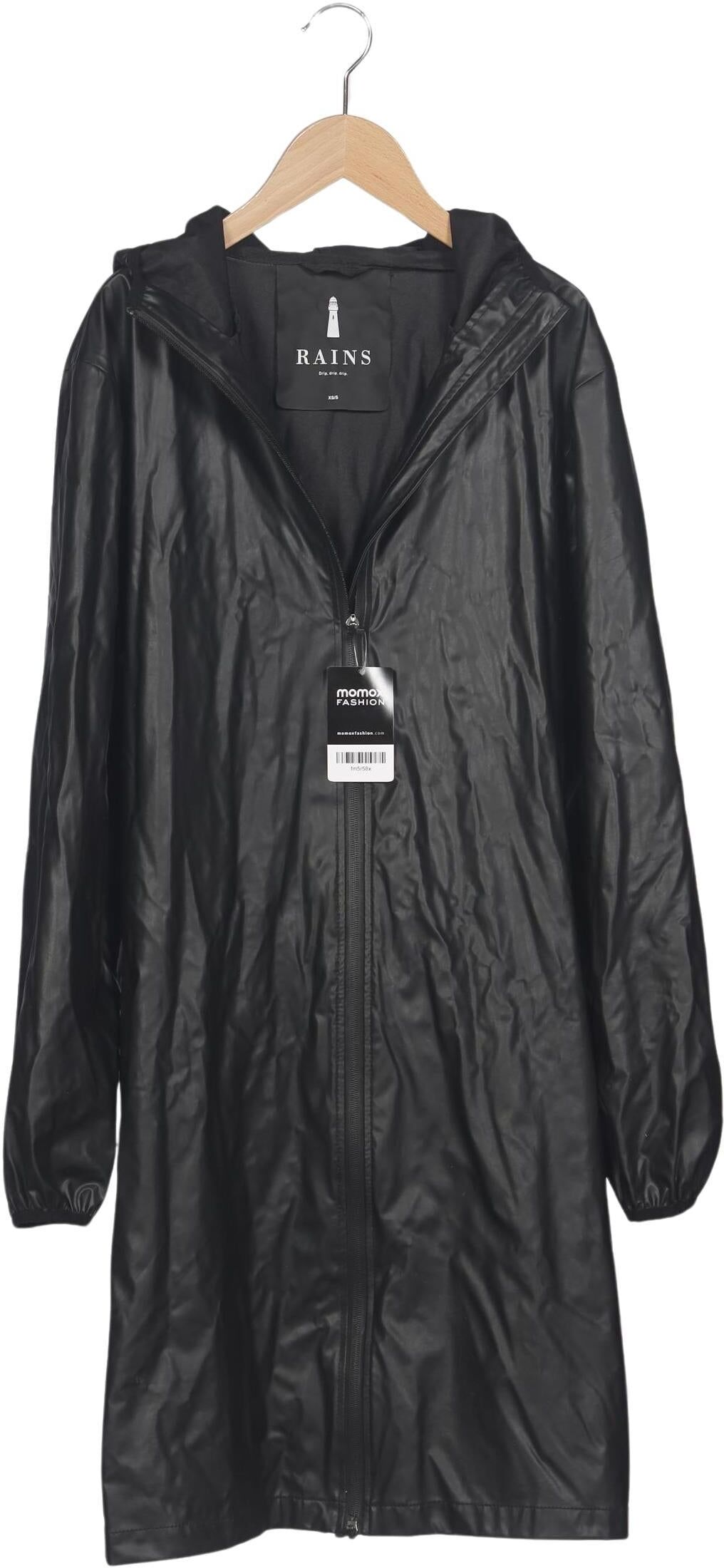 Rains Damen Mantel, Schwarz, Gr. XS, Synthetik - Second Hand