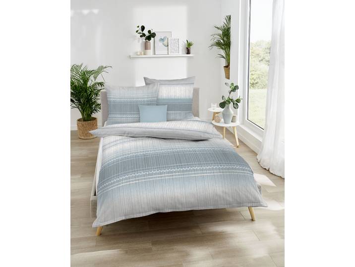 Bettwäsche KAEPPEL Charisma , grau (graphit), B/L: 140cm x 200cm, 1 Stk., 1 Stk., Mako-Satin, B/L: 70cm x 90cm, 2 Stk., Mako-Satin, Obermaterial: 100% Baumwolle, Bettwäsche, Bettwäsche