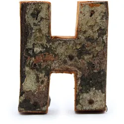 Rustic Bark Letter   - "H"  - 7cm