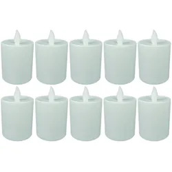 Novaliv, Kerzen, LED Grablicht weiss Dauerbrenner Flackereffekt inkl. Batterien Grabkerzen Friedhofskerze Gedenkkerze (10 Stk.)