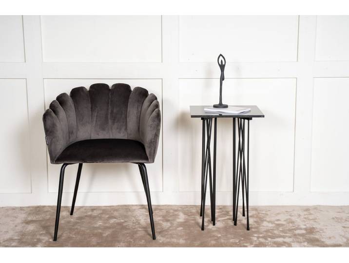 Beistelltisch Pablo – luxuriöses Design mit Steinoptik - Schwarz klein - Luxusbetten24