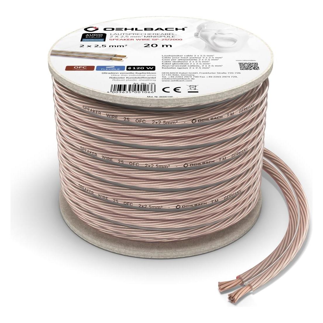 Oehlbach Speaker Wire Sp25 (20 m, 2.50 mm²) (0106)
