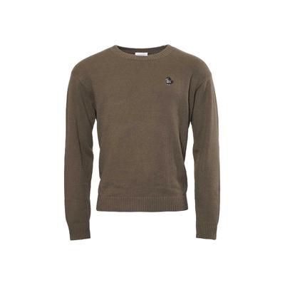 Rundhalspullover KLEINIGKEIT "Kleinigkeit Wolli Pocher", Herren, Gr. XL, braun (schwarz chocolate), 79% Baumwolle, 16% Polyester, 3% Elasthan, 2% Wolle, unifarben, normal, Rundhals, Pullover Rundhalspullover