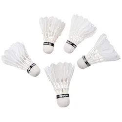 Donnay - Péřové badmintonové míčky 5 Stk. (weiß)