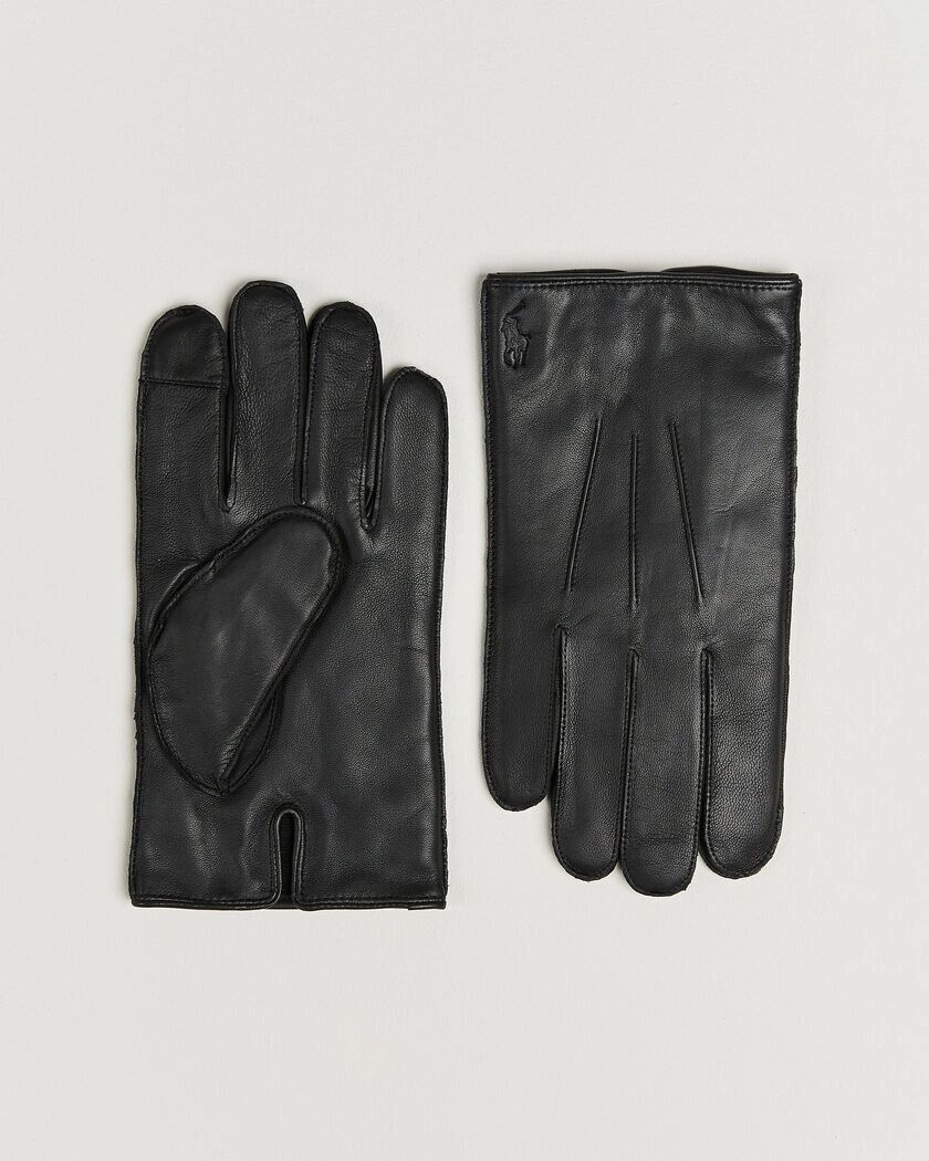 Polo Ralph Lauren Water-Repellent Leather Gloves Black