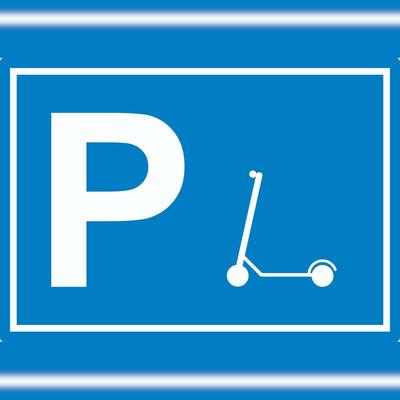 HB-Druck E-Scooter Parkplatz Aufkleber waagerecht A2 (420x594mm)