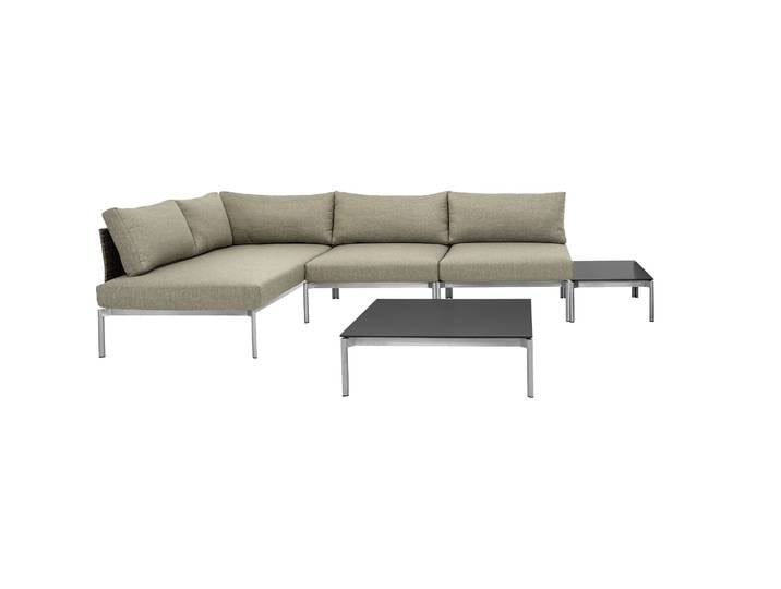 Gartenlounge Samporia braun Kunstrattan B 290 T 160 cm