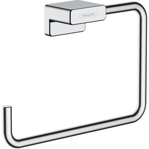 hansgrohe Handtuchhalter AddStoris, silber, zur Wandmontage, verchromtes Metall, Länge 18,9 cm