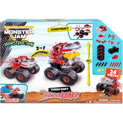 Monster Jam - Turbo Shift ThunderROARus, 25cm Bauspielzeug mit 24 Teilen