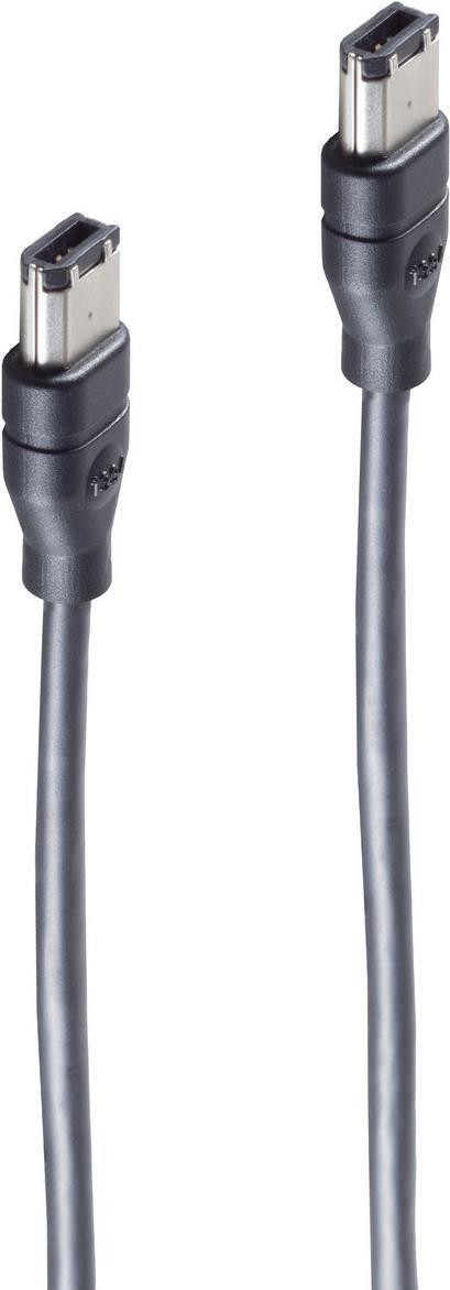 Shiverpeaks BS77202 FireWire 400 kabel, 6-polig, zwart, mannelijk naar mannelijk, 400 Mbit/s