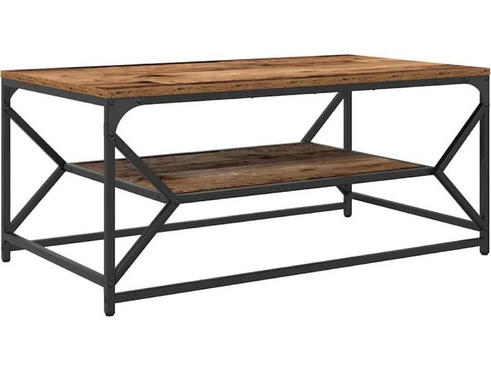 vidaXL Table basse en bois ancien 90 x 50 x 40 cm Ingénieurs Bois et acier