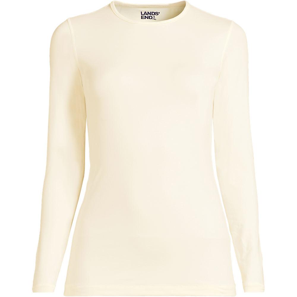 Stretch-THERMASKIN-Oberteil mit Rundhalsausschnitt für Damen in Plus-Größe, Damen, size: plus, Elfenbein, Elasthan/Polyester-Mischung, by Lands' End