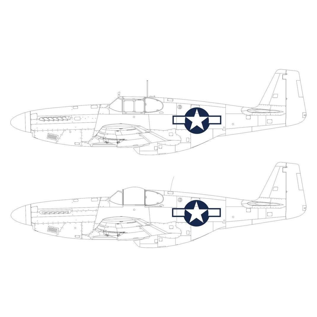 Eduard P-51B/C US national insignia (EX1038)