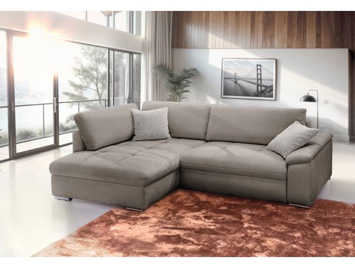 Ecksofa EXXPO - SOFA FASHION Casa Grande inkl. Bettfunktion & Bettkasten, bequem , braun (hellbraun, braun), B:268cm H:90cm T:178cm, Sofas, Ecksofa, Breite 268cm, L-Form, guter Sitzkomfort, grosse Liegefläche