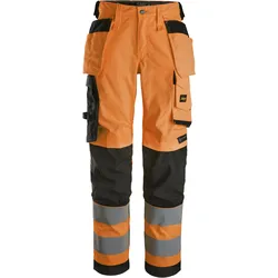 Snickers High-Vis-Damenstretchhose mit Holstertaschen, Warnschutzklasse 2 84 signalorange-schwarz