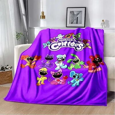 Shop Station Cute Smiling Critters Cartoon Throw Blanket Cozy Fleece Blanket For Sofa, Bed & Bedroom Decor 50x40in c