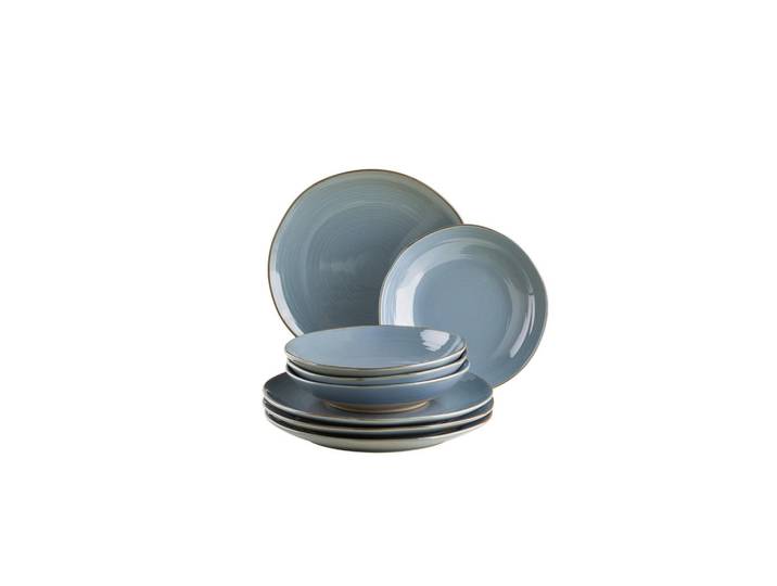 Mäser Tafelservice, Blaugrau, Keramik, 8-teilig, Geschirr, Geschirr-Sets, Tafelservice