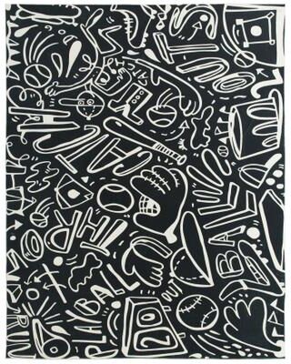 Katie Merz SPORTSGLYPHS Baseball Area Rug
