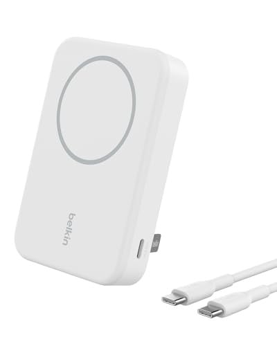 Belkin BoostCharge Pro draadloze 10000mAh powerbank met Qi2 en MagSafe-compatibiliteit, wit