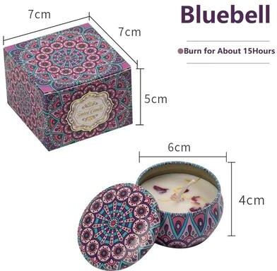 Uplift Essentials Vintage Scented Soy Wax Candle Jar bluebell