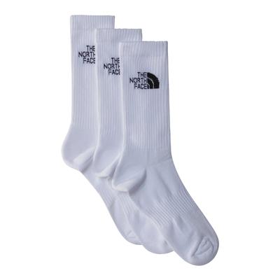 Sportsocken THE NORTH FACE "MULTI SPORT CUSH CREW SOCK 3P", Damen, Gr. S (38/40), weiß (tnf weiß), Materialmix, Socken Sportsocken, gezielte Belüftungszonen, 3er-Pack, unifarbenes Design