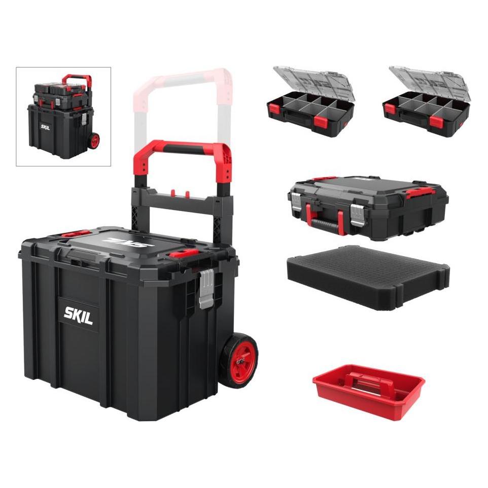 Skil 2610S01671 Individuell stapelbares Werkzeugkoffer-Set mit Trolley (4 Teile) (56381092)