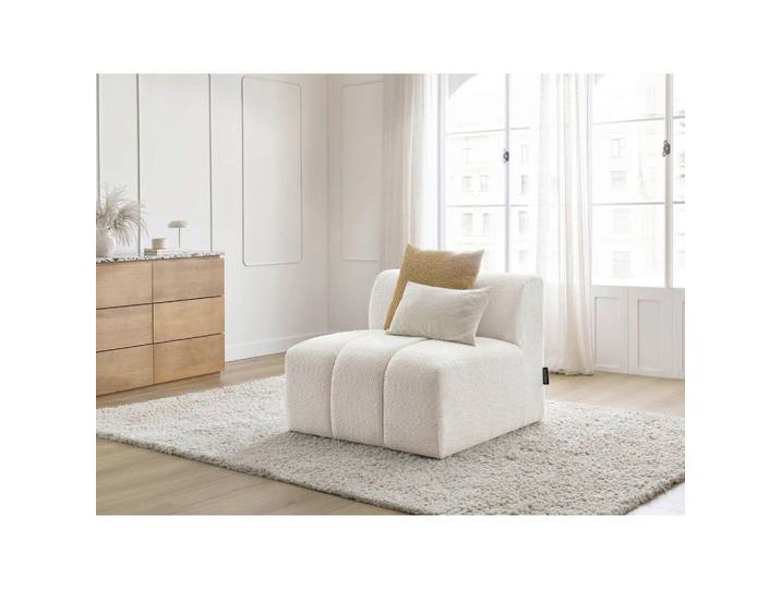 Sofaelement Annecy, Weiß, Kunststoff, 1-Sitzer, 91x72x91 cm, Rücken echt, Wohnzimmer, Sofas & Couches, Sofas, Modulsofas