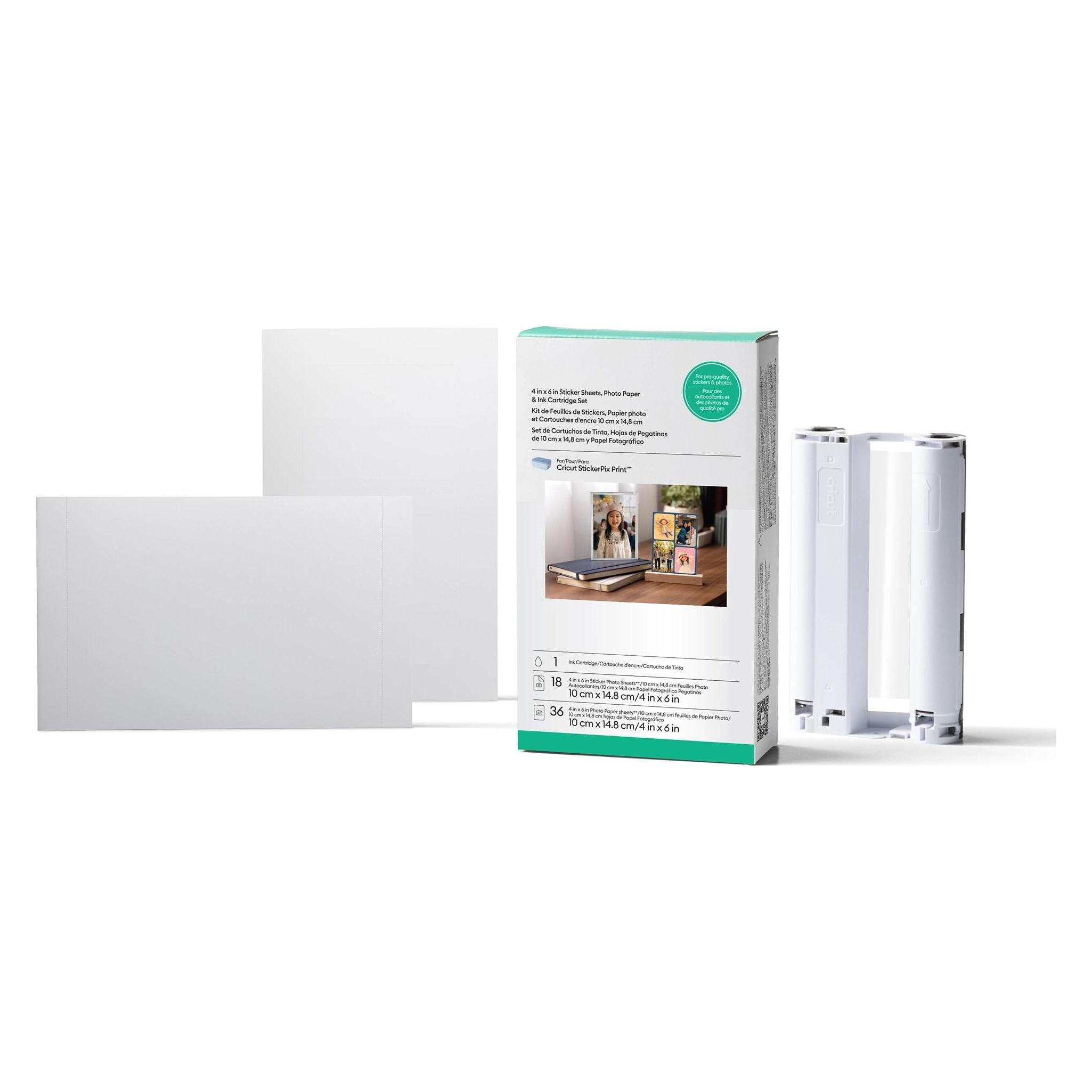 Cricut StickerPix Print 10.4 x 14.8 cm, 55 Stück, Weiss (2013509)