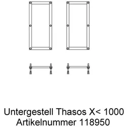 Hoesch Thasos Untergestell 118950 für 80x80, 90x75/80/90, 100x80/90/100cm