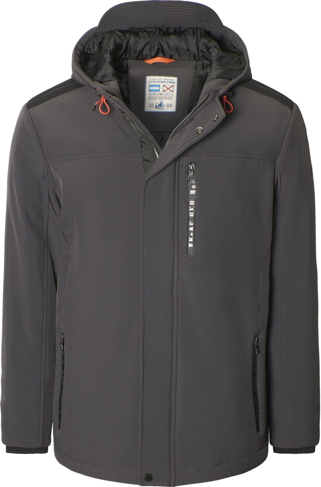 Softshelljacke JAN VANDERSTORM "Softshelljacke FIRSEN", Herren, Gr. 72, dunkelgrau, Jacken Softshelljacke