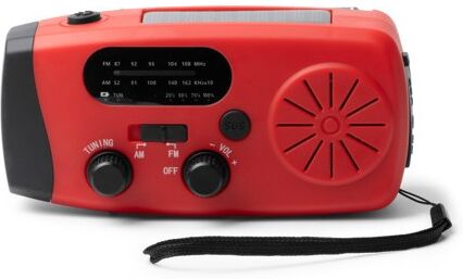 Radio d'urgence personnalisée à dynamo et panneau solaire Nevil rouge TAILLE UNIQUE ADULTE