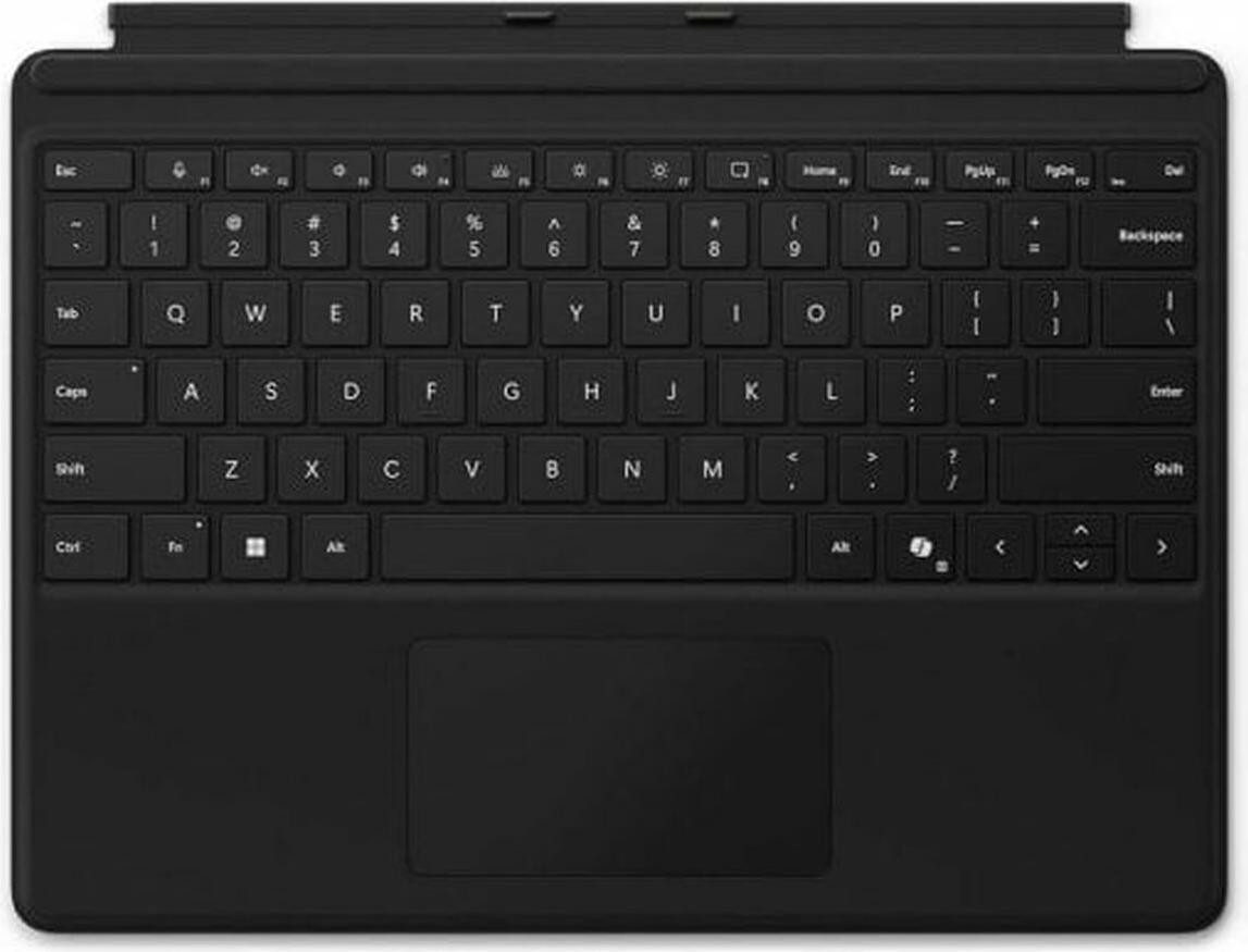 Microsoft Surface Pro toetsenbord met touchpad voor Surface Pro 11e, 10, 9 en 8 editie, Zwart, Polyurethaan