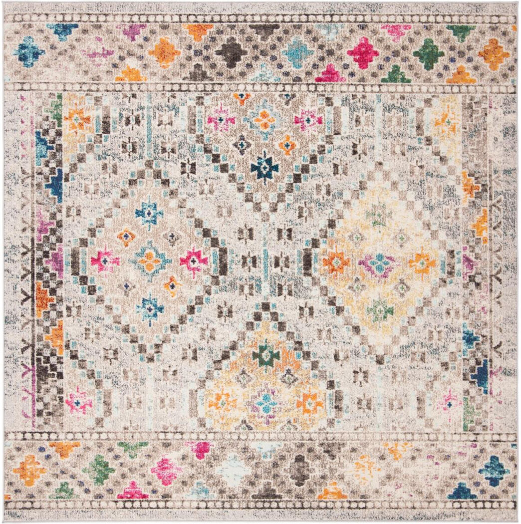Bloomsbury Market Americus Oriental Area Rug Gray Square 201 cm