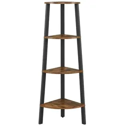 UAC Eckregal, Leiterregal, Standregal, Bücherregal, 4 Ebenen 125 cm vintage, schwarz