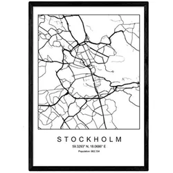 POSTER Stockholm Skandinavischen Stil A3 Rahmenlos
