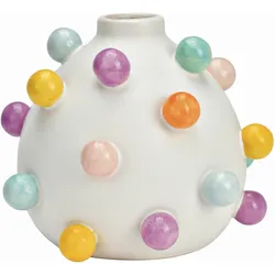 Vase mit Kugeln aus Keramik Weiß/Multicolor