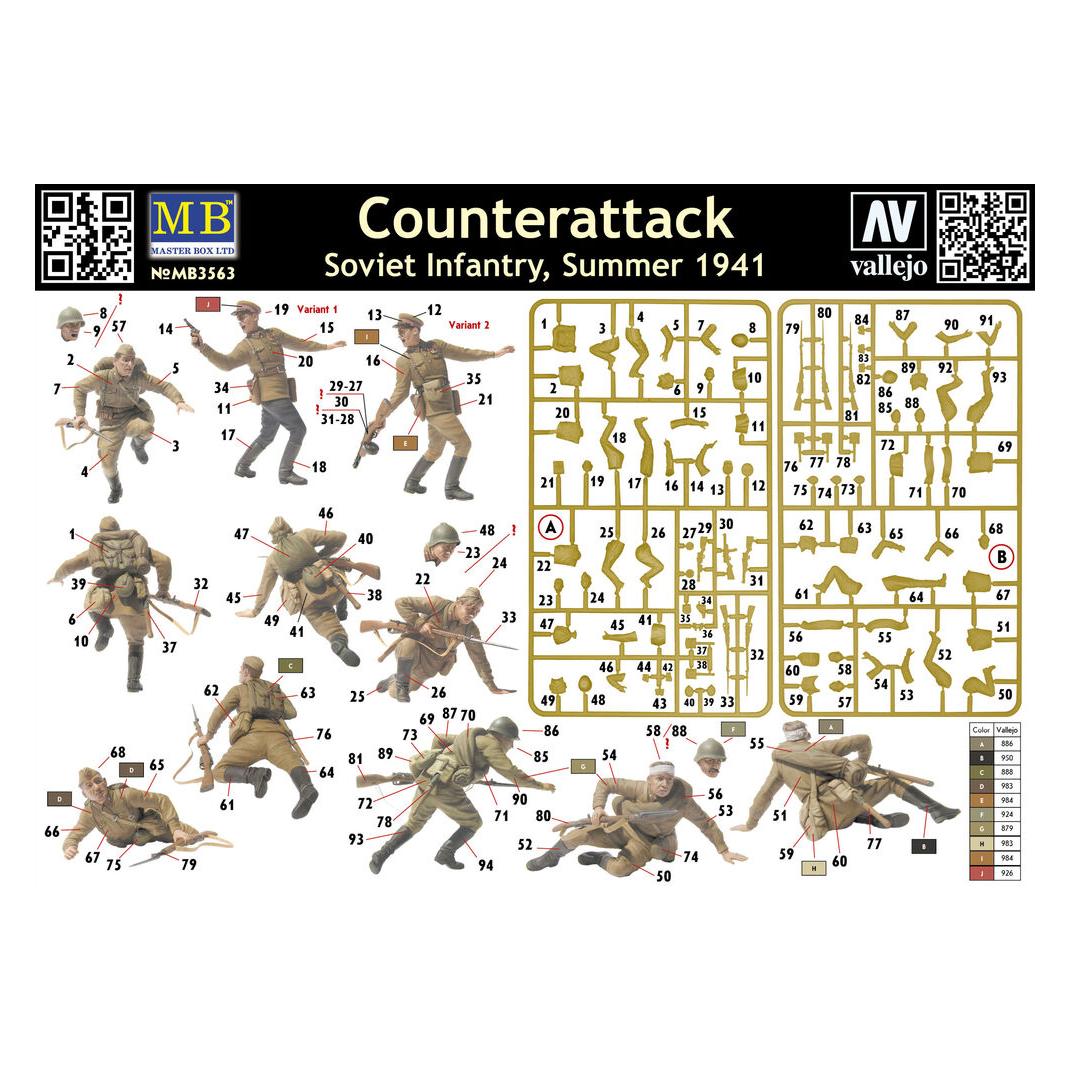 Master Box Counterattack, Soviet infantry, 1941 (MB3563)